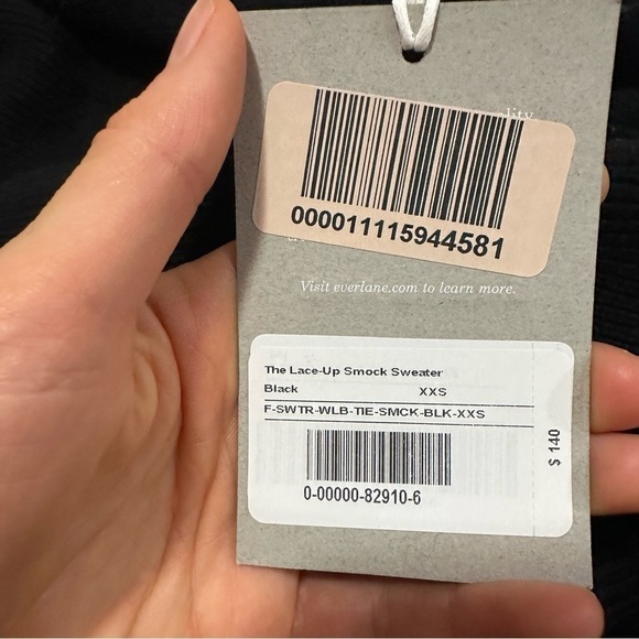 Everlane lace up smock sweater black - Picture 6 of 7